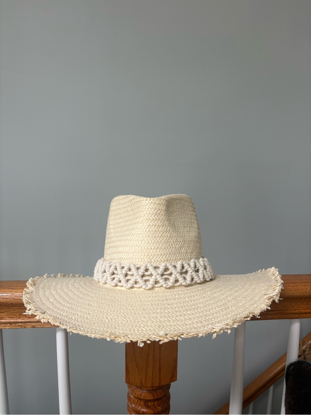 Sonoma Cream Straw Cowgirl Vibe Fedora with Braided Macramé Band